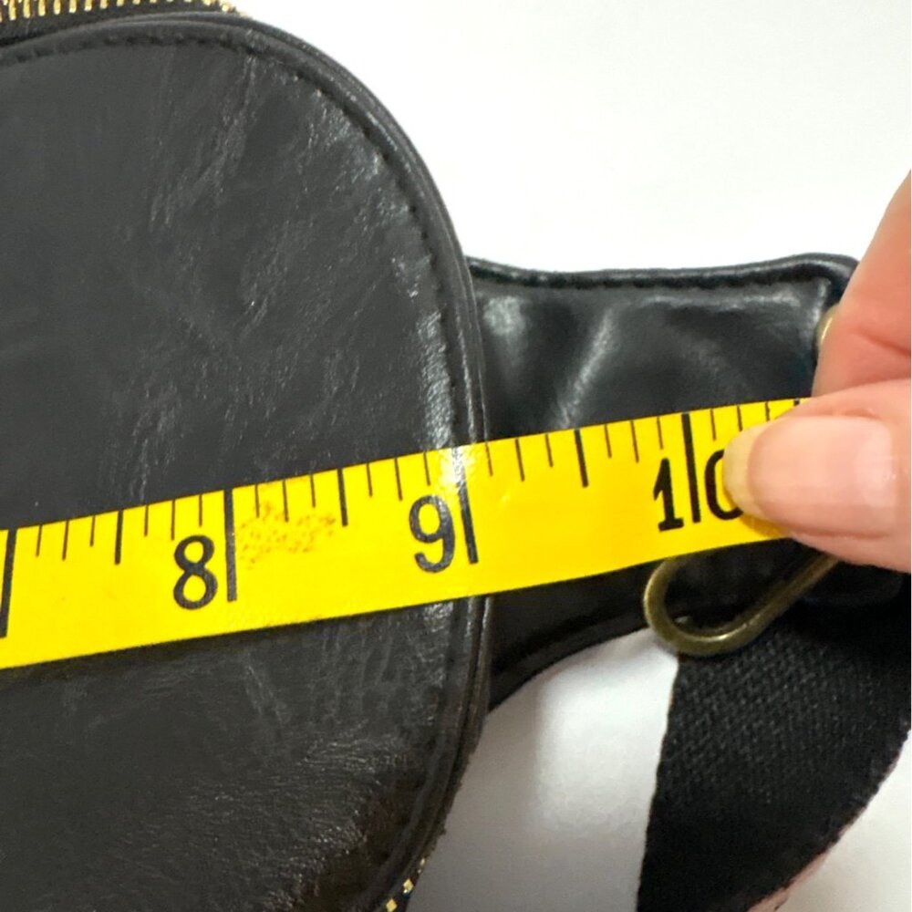 Black Faux Leather Crossbody Sling Bag With Adjustable Aztec Strap Western - Picture 8 of 11